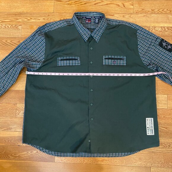 Bugle Boy Jean Company Button Up Shirt Long Sleeve Plaid Pocket 3XL BB-77-01 - Picture 3 of 13